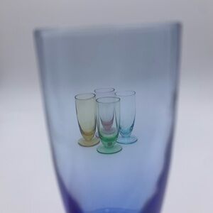 Set Of 5 Home Essentials And Beyond Colorful After Dinner Barware 2 Oz Glasses